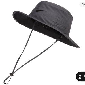 NWT Nike Golf Reversible Bucket Hat M/L Black & Gray Sun Protection